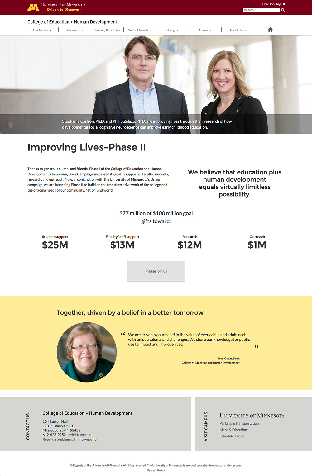 Improving lives homepage